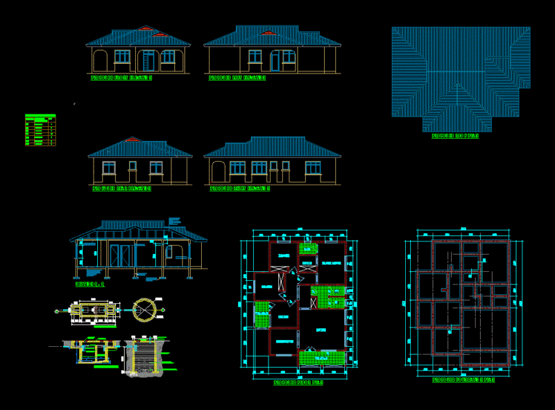 House Plan Three Bedroom DWG Plan for AutoCAD