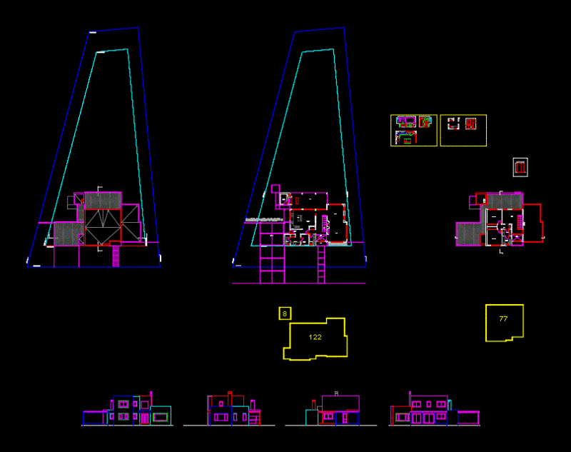 House Private Neighborhood DWG Block for AutoCAD