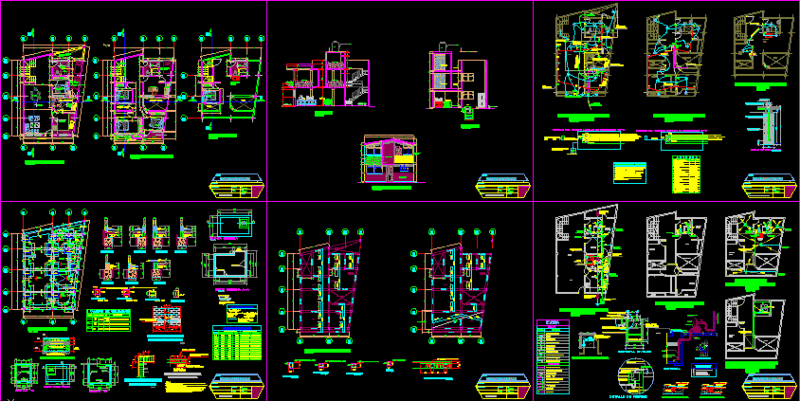 House Project – Triplex DWG Full Project for AutoCAD
