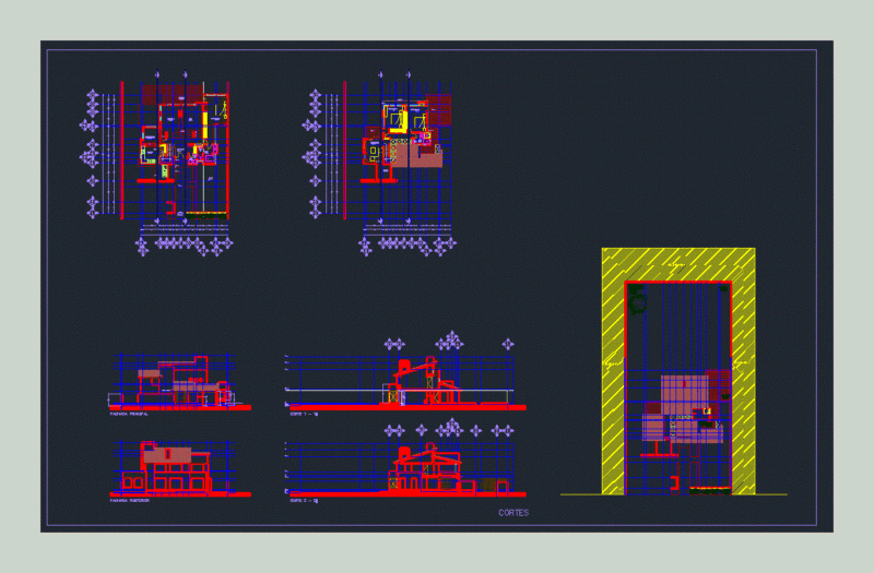 House Puebla 2D DWG Section for AutoCAD