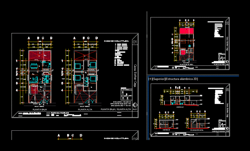 House Room 2 Level DWG Plan for AutoCAD