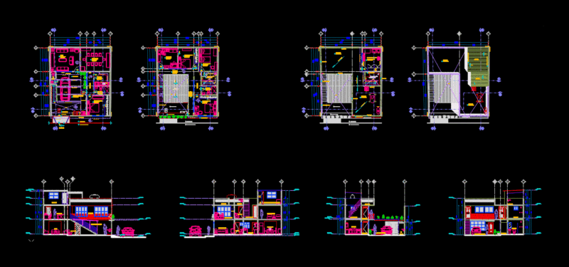 House Room 2 Levels DWG Detail for AutoCAD