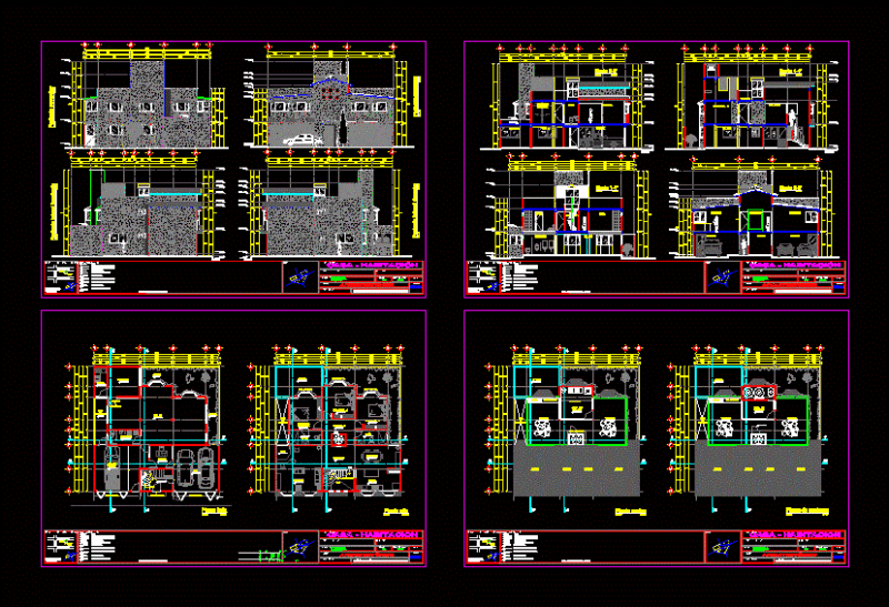 House Room 2 Levels DWG Plan for AutoCAD