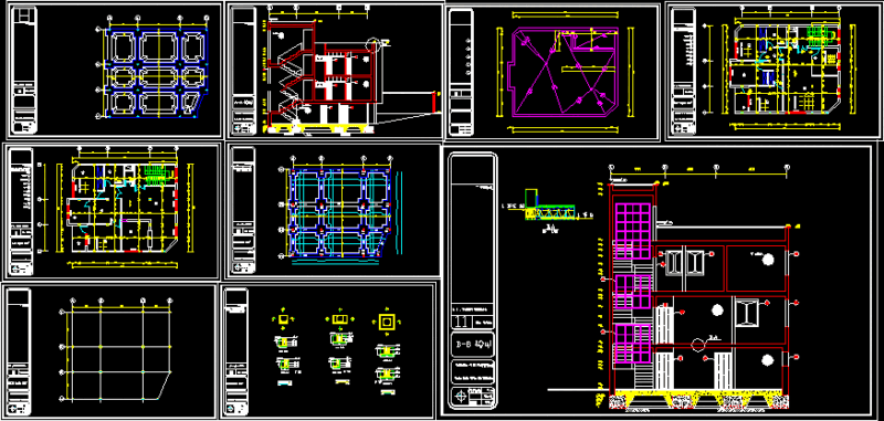 House Three Floors DWG Section for AutoCAD