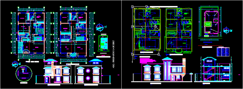 House Three Floors DWG Section for AutoCAD