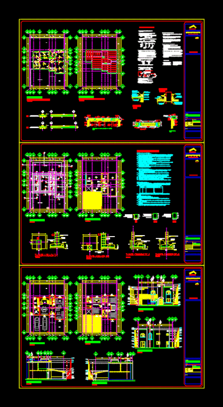 House Two Plants DWG Block for AutoCAD