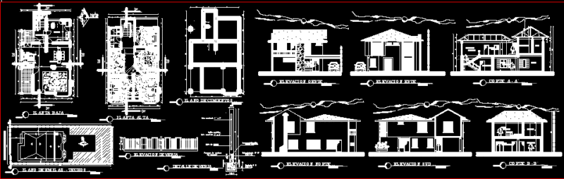 House Two Plants DWG Section for AutoCAD