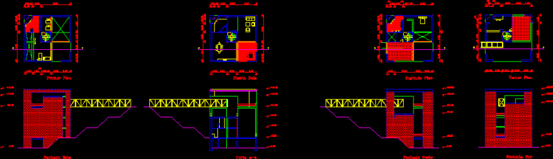 House With Bridge DWG Block for AutoCAD