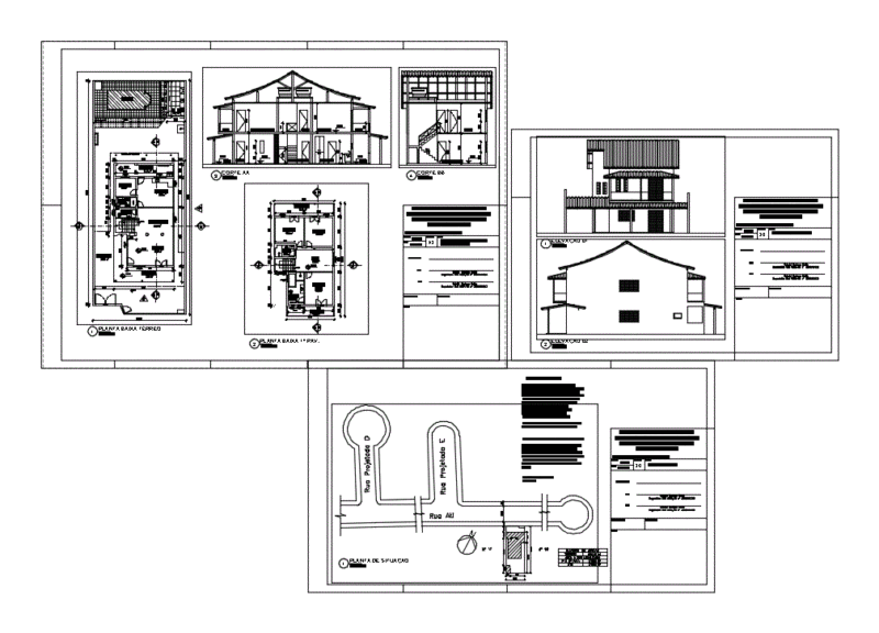 House With Pool DWG Section for AutoCAD