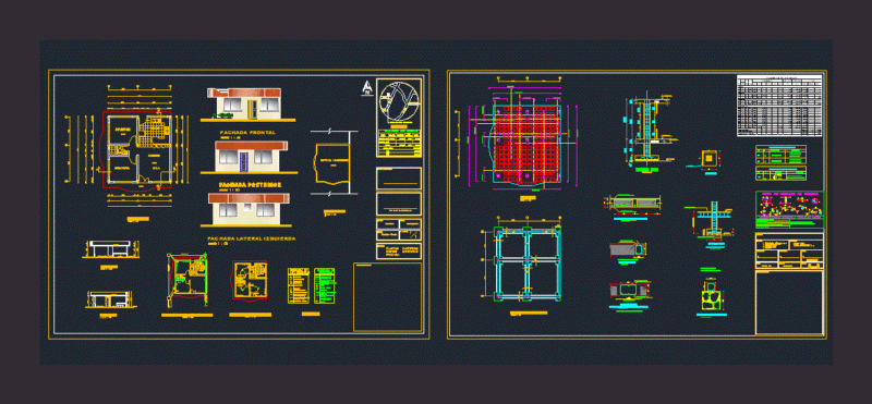 Houses 1 Floor DWG Block for AutoCAD