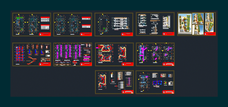 Houses 4 Levels 3D DWG Model for AutoCAD