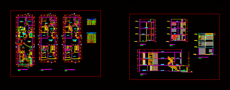 Houses 600 X 2000m DWG Elevation for AutoCAD