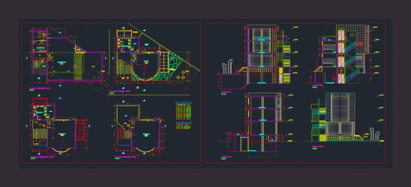 Houses -Educative Center DWG Block for AutoCAD