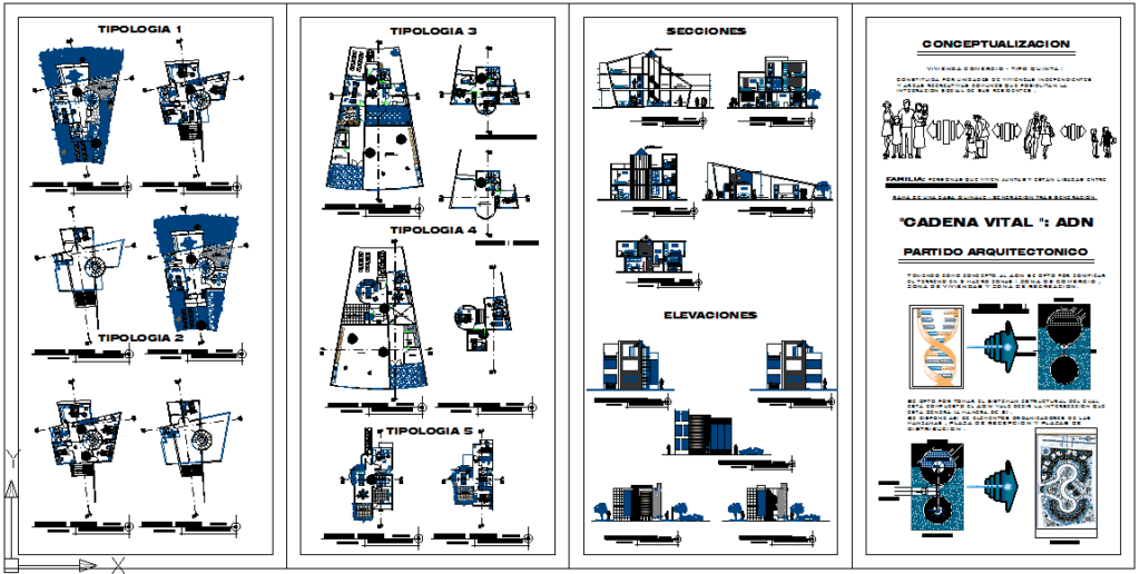 Houses Commerce DWG Section for AutoCAD