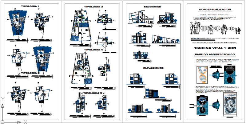 Houses Commerce DWG Section for AutoCAD