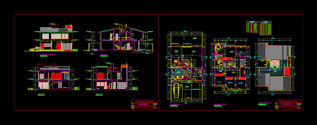 Houses DWG Block for AutoCAD