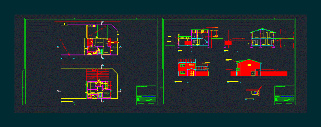 Houses DWG Block for AutoCAD