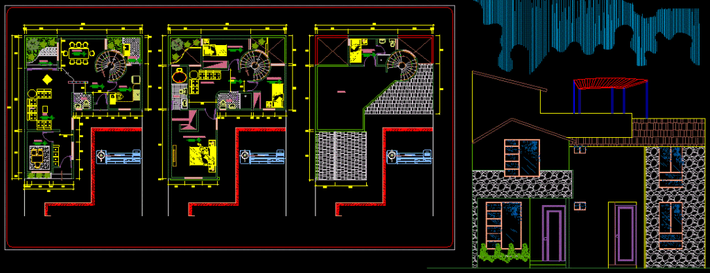 Houses DWG Block for AutoCAD