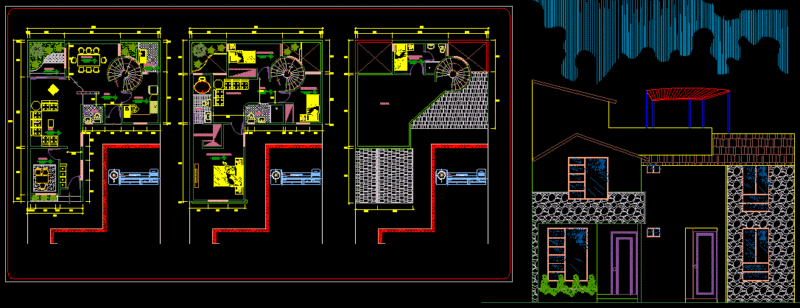 Houses DWG Block for AutoCAD