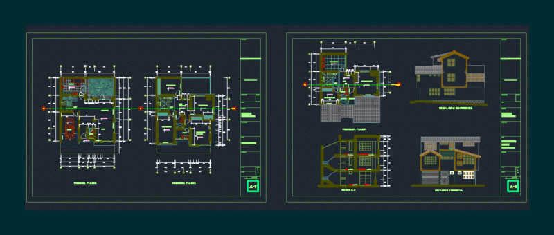 Houses DWG Block for AutoCAD