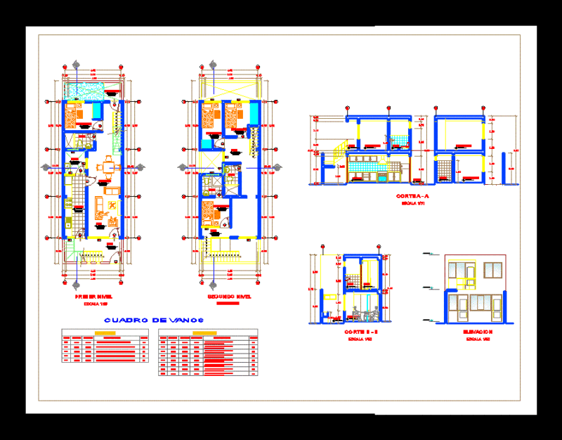 Houses DWG Elevation for AutoCAD