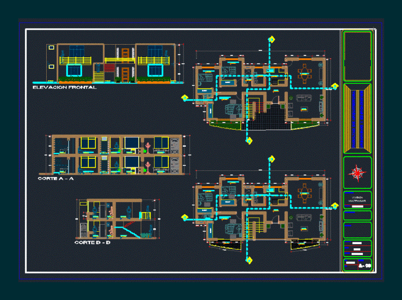 Houses DWG Elevation for AutoCAD