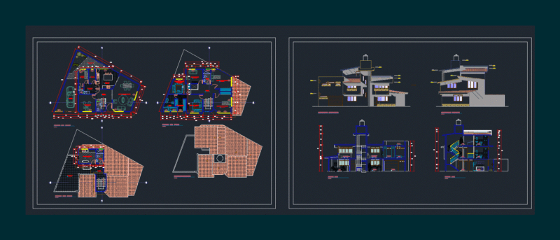 Houses DWG Elevation for AutoCAD