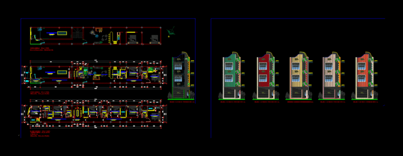Houses DWG Elevation for AutoCAD