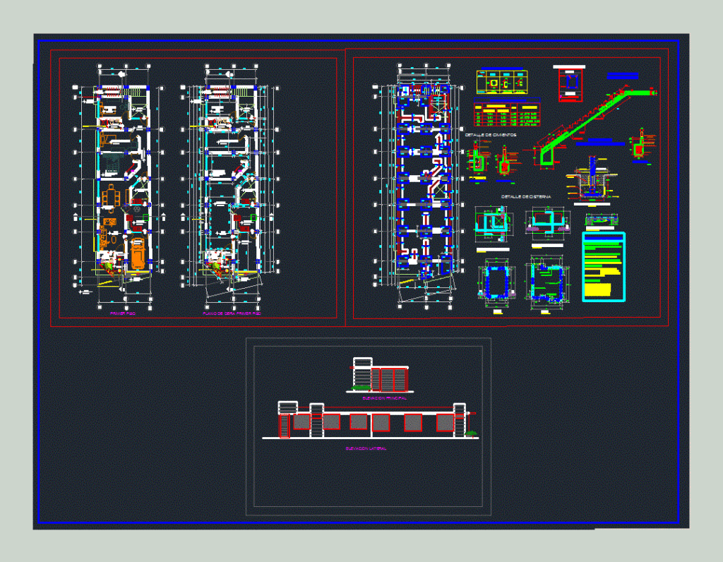 Houses DWG Elevation for AutoCAD