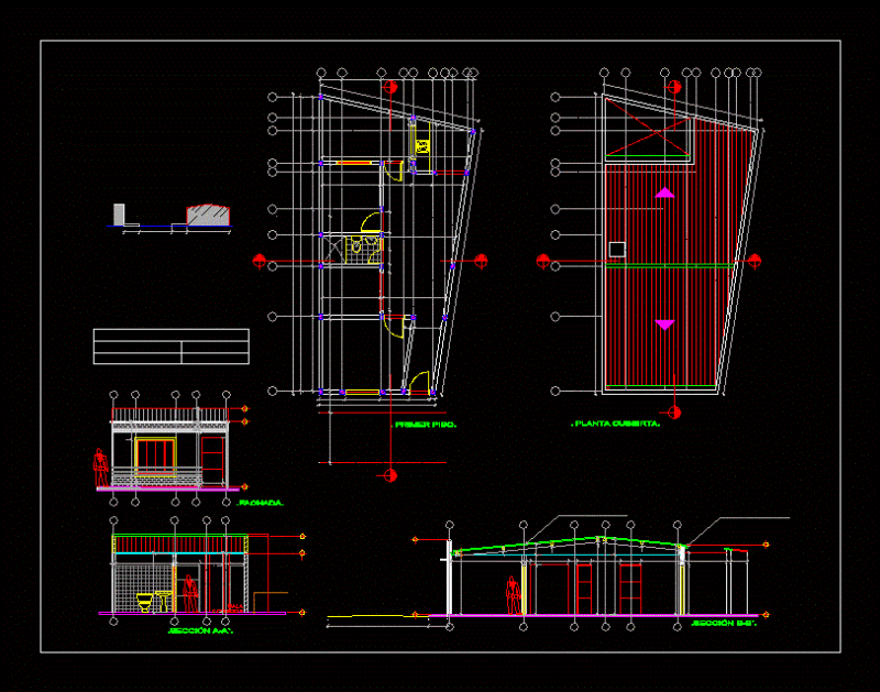 Houses DWG Section for AutoCAD