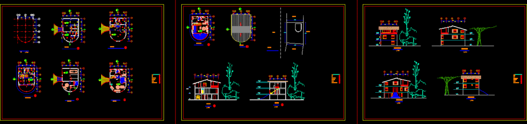 Houses DWG Section for AutoCAD