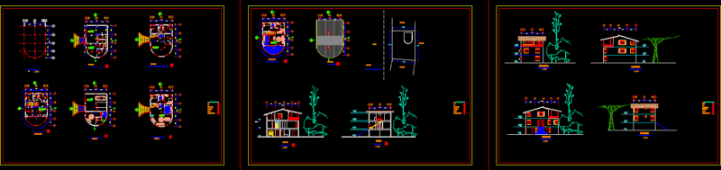 Houses DWG Section for AutoCAD