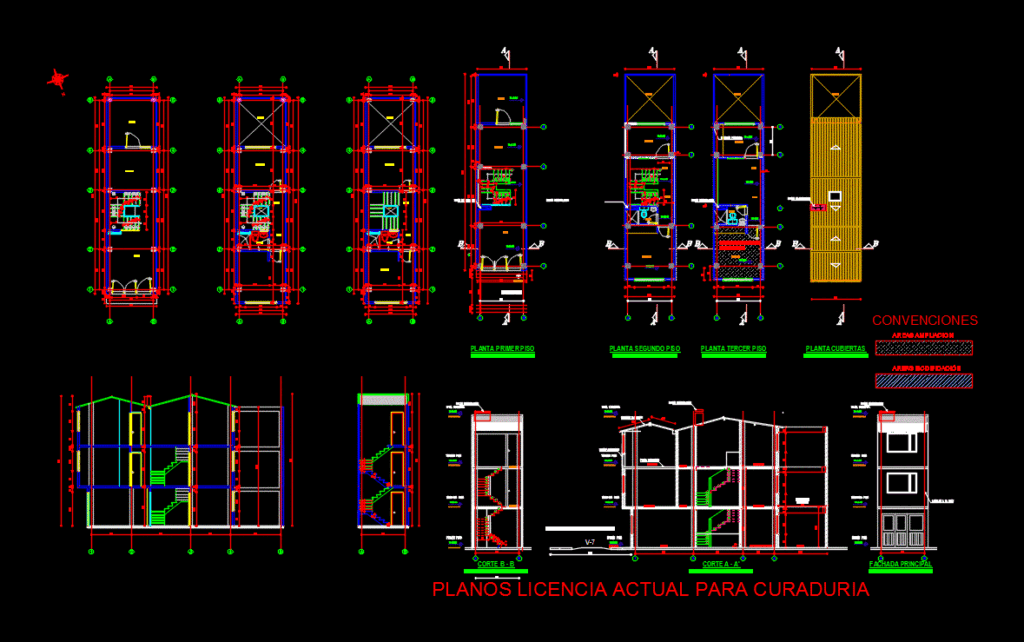 Houses DWG Section for AutoCAD