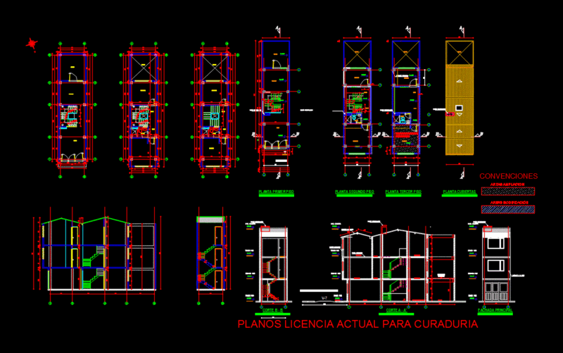 Houses DWG Section for AutoCAD