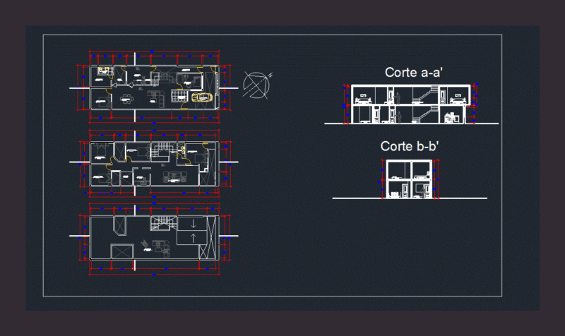 Houses DWG Section for AutoCAD