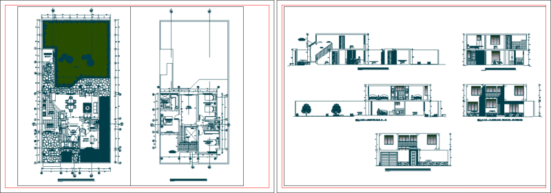 Houses DWG Section for AutoCAD