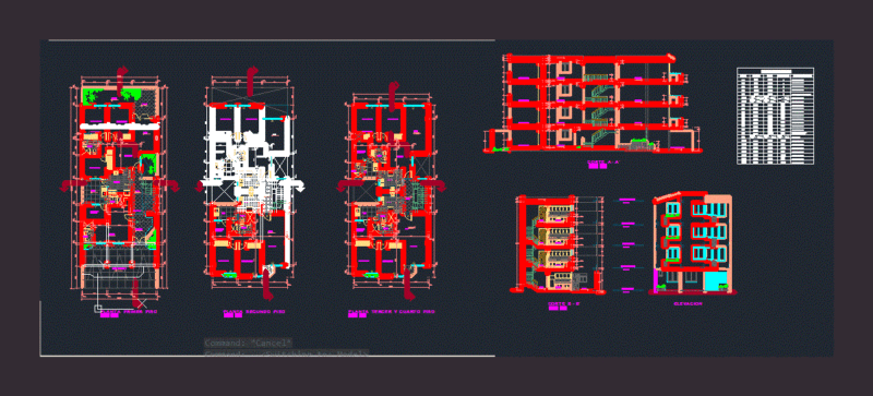 Houses DWG Section for AutoCAD