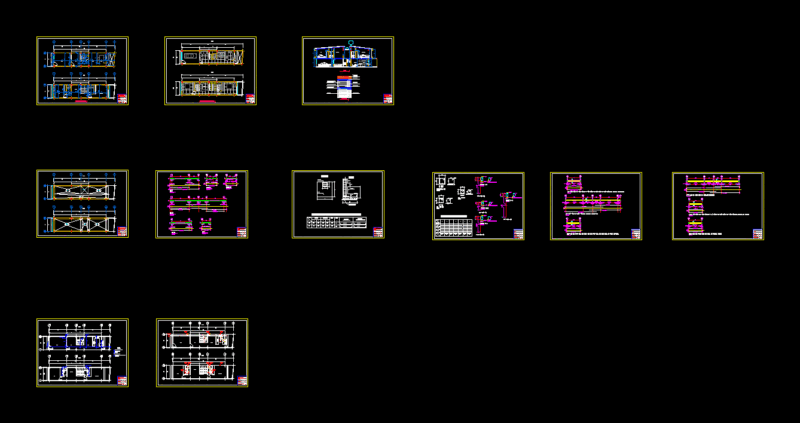Houses One Family DWG Section for AutoCAD