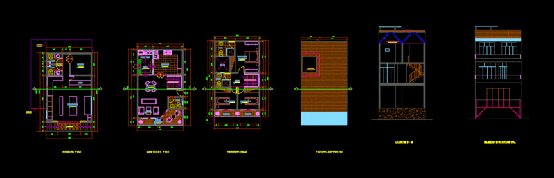 Houses Pending Trade DWG Block for AutoCAD