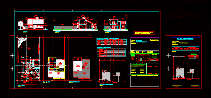 Houses Two Storey DWG Block for AutoCAD