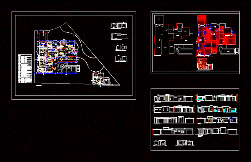 Houses With Pool DWG Section for AutoCAD