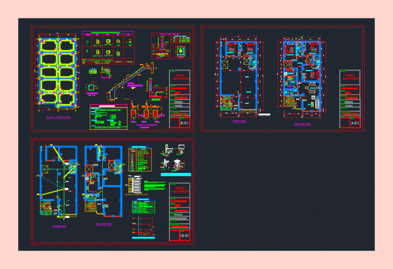 Housing 120 M2 DWG Block for AutoCAD