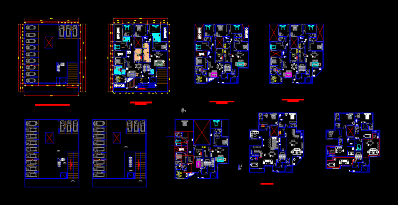 Housing 12 Floors DWG Block for AutoCAD