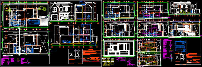 Housing 2 Levels – Executive DWG Section for AutoCAD