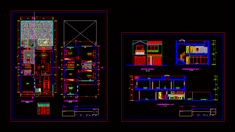 Housing 2 Levels DWG Block for AutoCAD