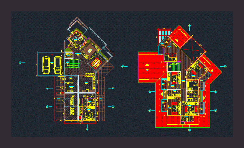 Housing 2 Levels DWG Detail for AutoCAD