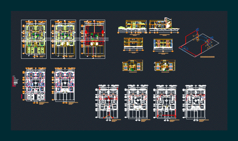 Housing 2 Story DWG Plan for AutoCAD