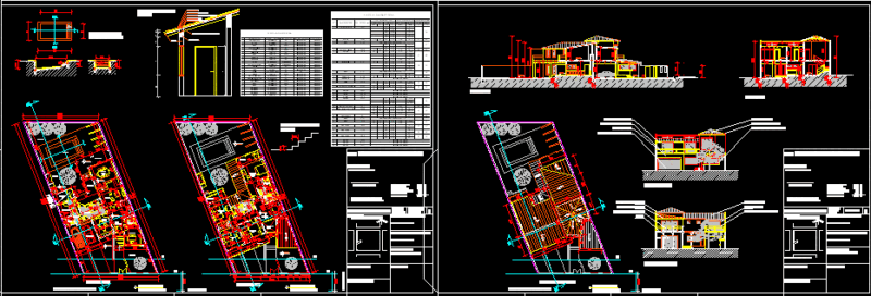 Housing 389m2 DWG Section for AutoCAD