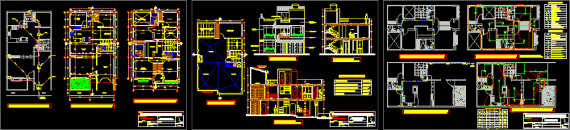 Housing 3 Floors DWG Section for AutoCAD