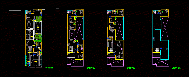 Housing 3 Levels DWG Block for AutoCAD